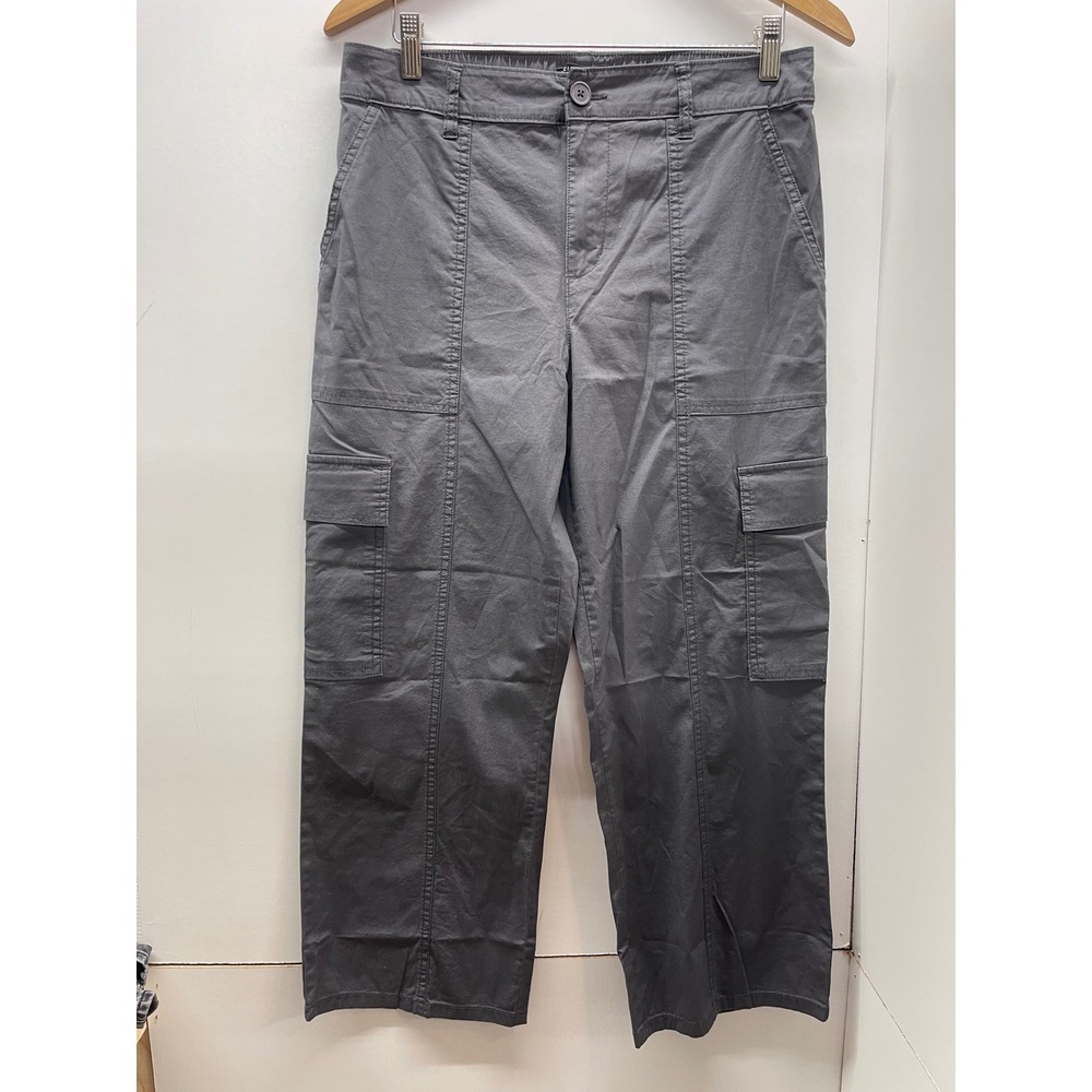 Social Standard by Sanctuary Gray Cargo Pants Straight Leg Utility Trouser M NWT